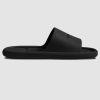 5c5d59cf9a5f937c4cfa9261942603374b566937850f234972b56f705b89af6c.jpg Cool Black Slippers For Women, Letter Embossed Slides