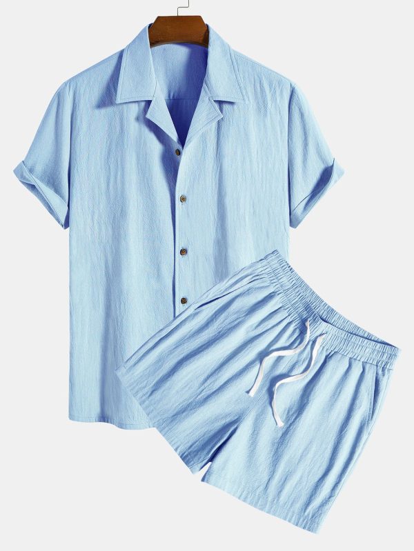 5f06619e693cd064183f4876be7ac4278b793605569243e8daa3190caa912c1e.jpg Textured Cotton Revere Shirt & 5" Shorts