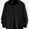 Long Sleeve Polo Collar Corduroy Shirt & Shorts