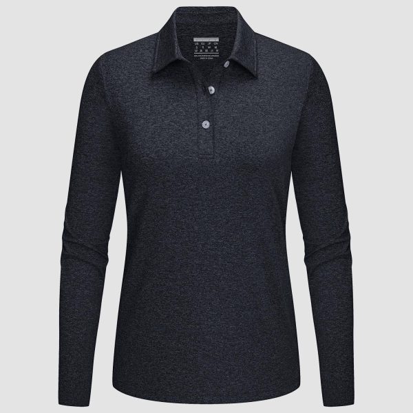 Women's Polo Shirts Long Sleeve UPF 50+ Sun Protection Golf Shirts Quick Dry Athletic Workout Collared Shirt