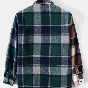 6351314c2227a1a4e337163317882364502c2784d713434655c7d990001267a5.jpg Contrast Panel Check Overshirt