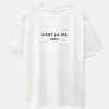67aab48d878142edf527d0b250f2a6fa8c360670e25f716962a63d664adf8a55.jpg Paris Letter Print Dropped Shoulders Oversize T-Shirt