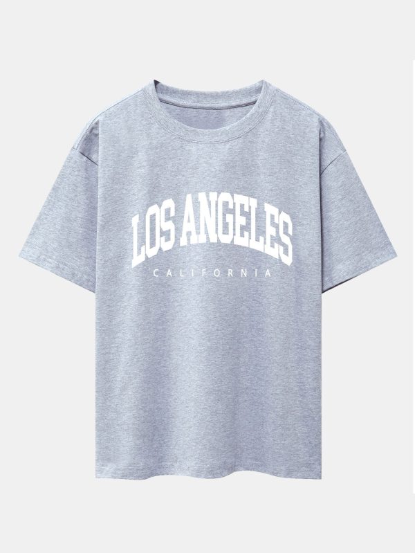 6bfd9f9ca60bd70faf36a6a6644ed3d3962a8ca1b049b8a2c9ce4fcfabd613a1.jpg Los Angeles Letter Print Oversize T-Shirt