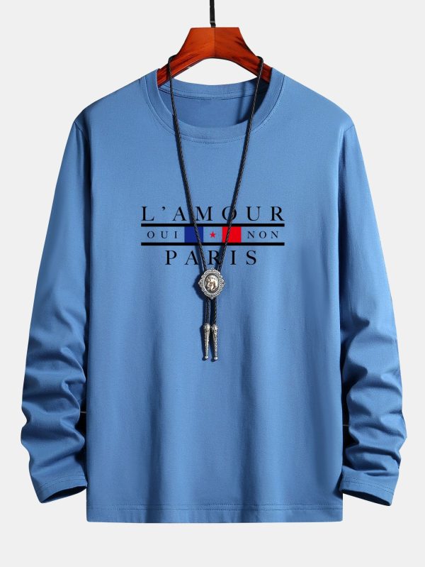 6dfbc5c7f4d6189ab0f57edb0f09892af2cbce8cca40ef13436bf477f5d86109.jpg Long Sleeve Paris Slogan Print Cotton T-Shirt