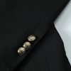 Business Plain Mock Neck Button Front Blazer & Pants Set