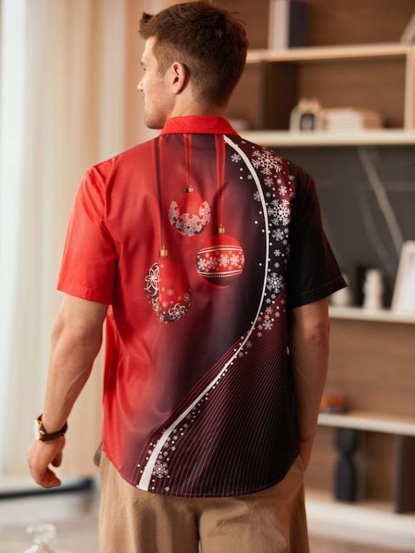 7685f68fda48ea3df7970ca15746cfea5345093af632f9bbd2db0efccb350c48.jpg Christmas Decoration Chest Pocket Short Sleeve Shirt