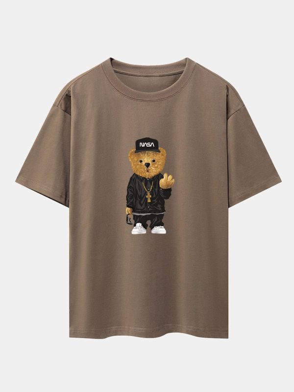 770091c45cac44209c0311934e229bf363b825129ee0d8fa65d9dd7695e4afc3.jpg Hip Hop Bear Print Heavy Weight Oversize T-Shirt