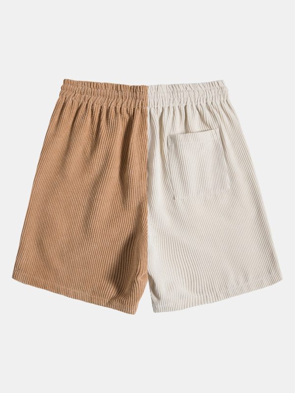 Two Tone Corduroy Button Up Shirt & Shorts