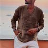 7b4a03f4c7d0fb63d256e7d8fbdff3a8a9de3ee0731b5153378d2714d96b968b.jpg Men's Linen Simple Long-sleeved Shirt