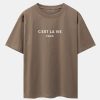 7b6c43f3bdb6174cb804f7cb9c3ab8e4d81cddbf158aa0d528d73b13f17e8857.jpg Paris Letter Print Dropped Shoulders Oversize T-Shirt