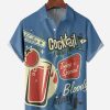 Cocktail Chest Pocket Short Sleeve Hawaiian Shirt