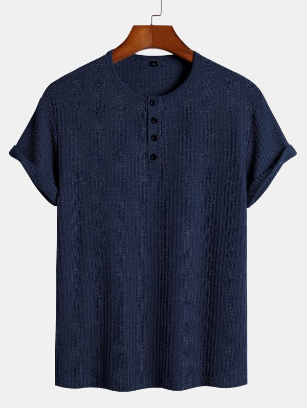 816547ce3011b37d0b4b0dc99b05761696d2a378c8a88ee34a211e177b3fc4d8.jpg Muscle Fit Ribbed Henley Shirt