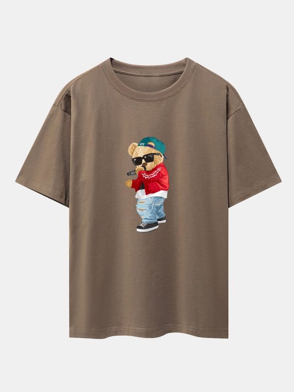 847665a37098a2e921d6b7a1d5ec7f583113f1622fc2979ed5f734cc1b524b8e.jpg Hip Hop Singer Bear Print Heavy Weight Oversize T-Shirt
