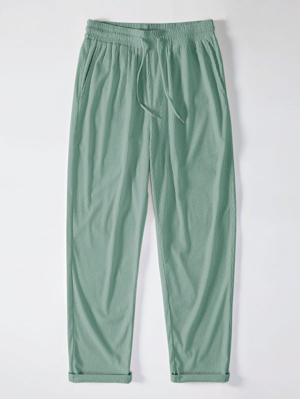 Corduroy Button Up Short Sleeved Shirt & Straight Leg Corduroy Pants