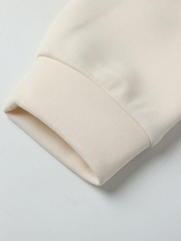 Textured Fabric Patchwork Crew Neck Sweatshirt