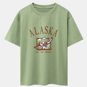 90f560aefc678c60df055694d3674f87044d0783ae5c1877be0b09aae2e8d151.jpg Alaskan Eagle Print Heavy Weight Oversize T-Shirt