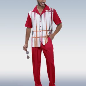 930d69f60a92532e462ea059dcaddf8da81c87e3021bc032237a977f9dce38af.jpg Suitmens Men's Gradient Stripe 2-Piece Short Sleeve Suit 001
