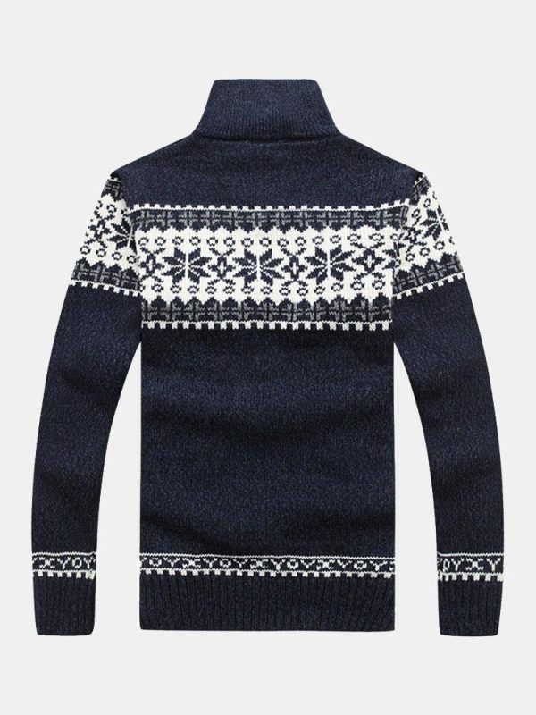 934a74e7db8a8e1797804679739b17eb840be874a86d45da725f02fd5675ff54.jpg Christmas Geometric Print Zip Up Sweater
