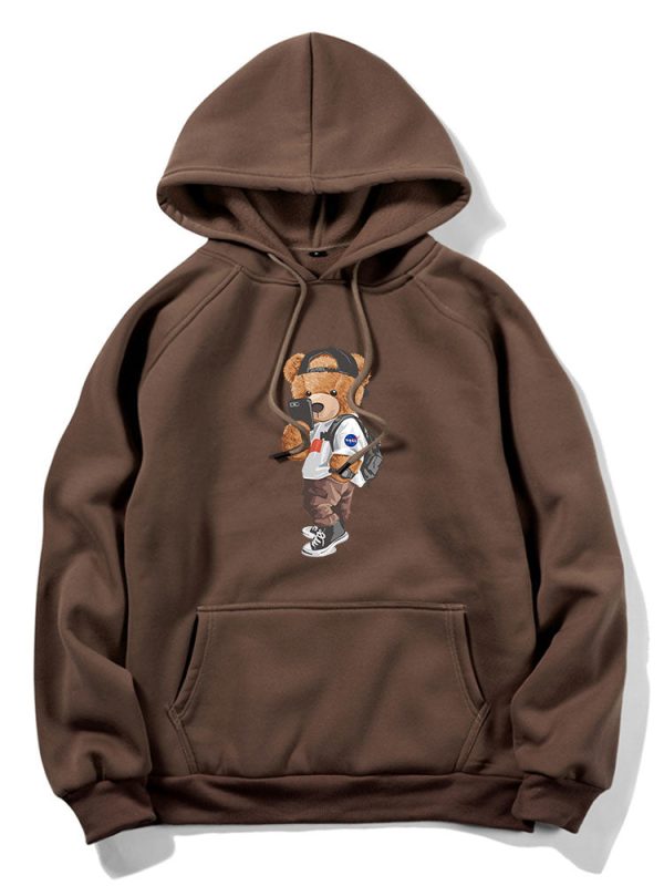 Selfie Bear Print Hoodie