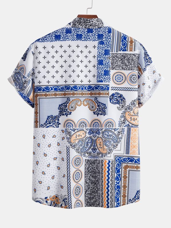 95091465d833bf422b297c795562afcbef1a829d4c8fad59e45a851742de490f.jpg Paisley Patchwork Print Button Up Shirt & Swim Shorts