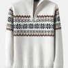 99e0f0c30e8ebafd523b998885b1ea10f09f9a3c1a585894d2463f02e5935c6c.jpg Christmas Geometric Print Half Zip Sweater