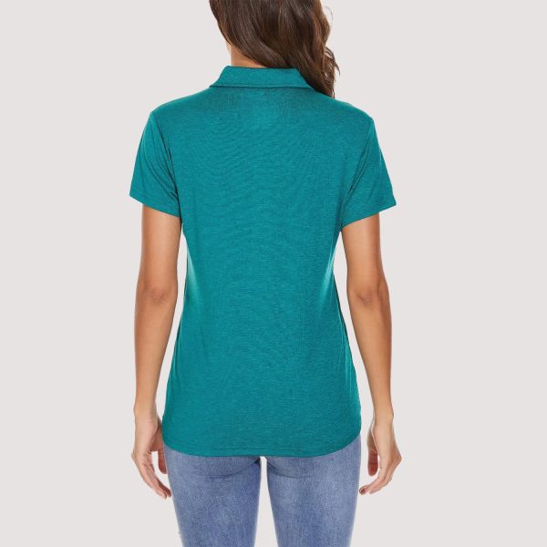 9ccf18fbeb638a6c0176c59d744c283897bf7923a1a36afabbf5b2699ef565ac.jpg Women's Polo T-Shirts 4-Button Moisture Wicking Athletic Tee Shirts