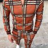 9f4a73bd9cb991cc8dc61b62b0a36b044280240dd969837e7c927e8b621cc7d4.jpg Casual Plaid Print Zipper Long Sleeve Coat & Pants 2Pcs Set