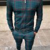 a045f5789bd7c7b77ddba55105ed00ad0455e7756280c130454368bcde605e11.jpg Casual Plaid Print Zipper Long Sleeve Coat & Pants 2Pcs Set