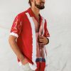 Men's New Santa Outfit Print Casual Breathable Hawaiian Short Sleeve Shirt