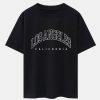 Los Angeles Letter Print Drop Shoulder Oversize T-Shirt & Corduroy Shorts
