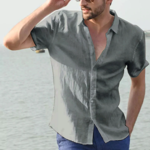 a50f23afe76f1e80f314e56b94cd2851fceb0a474d097abf87ec2de3facd6fc4.png Summer Men's Solid Color Short Sleeve Casual