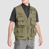 a7d32f8fe23da4ae8a9040d45fcea7c0cf12b83dcaf41dd7d031ed2052d26d43.jpg Men's Outerwear Vests Mesh Sleeveless Outdoor Work Vest with Multi Pockets Cargo Waistcoat Fishing