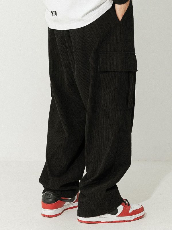 Los Angeles Print Heavy Weight Oversize T-Shirt & Loose Fit Corduroy Cargo Pants