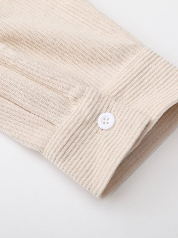 Corduroy Plaid Panel Shirt