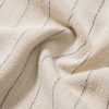 Linen Blend Striped Half Open Placket Henley Collar Shirt & Straight Leg Linen Pants