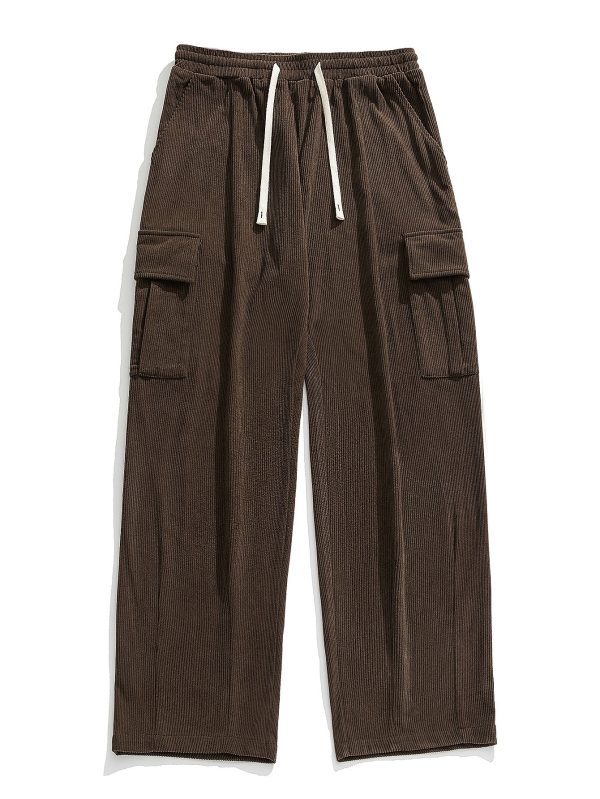 Los Angeles Print Heavy Weight Oversize T-Shirt & Loose Fit Corduroy Cargo Pants
