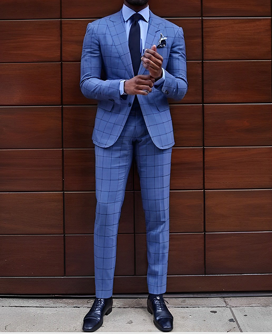 bd1f23c1667b9d290440bf5934562ac9e0bed65d581e3e6a0aff95c76bc7cf2f.jpg OK Elegant Plaid Print Lapel Collar Two Button Slim Fit Blazer & Pencil Pants 2Pcs Set