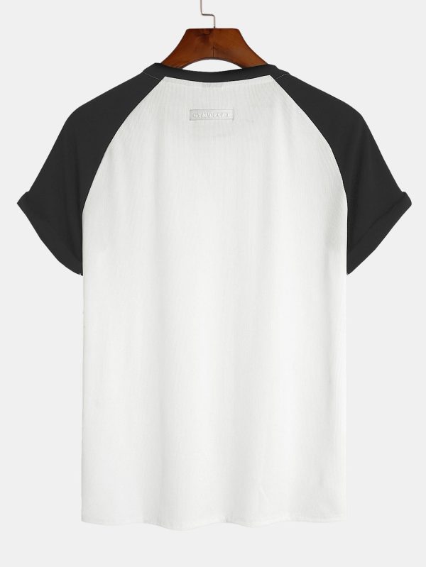Muscle Fit Paneled Textured T-Shirt