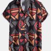 Geometric Print Shirt & Swim Shorts