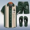 Suitmens Men's Hawaii Vacations Print Shirt Three-Piece Set 056