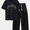 Los Angeles Print Heavy Weight Oversize T-Shirt & Loose Fit Corduroy Cargo Pants