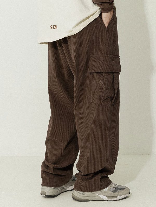 Los Angeles Print Heavy Weight Oversize T-Shirt & Loose Fit Corduroy Cargo Pants