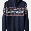 c4114bfa9ddc747b6c888f4dc5ca4ac81da0dfeacbc562ad8ee29970ca12203a.jpg Christmas Geometric Print Half Zip Sweater