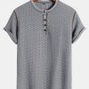 Muscle Fit Knitted Textured Henley Shirt