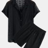 Geometry Textured Cuban Shirt & Shorts