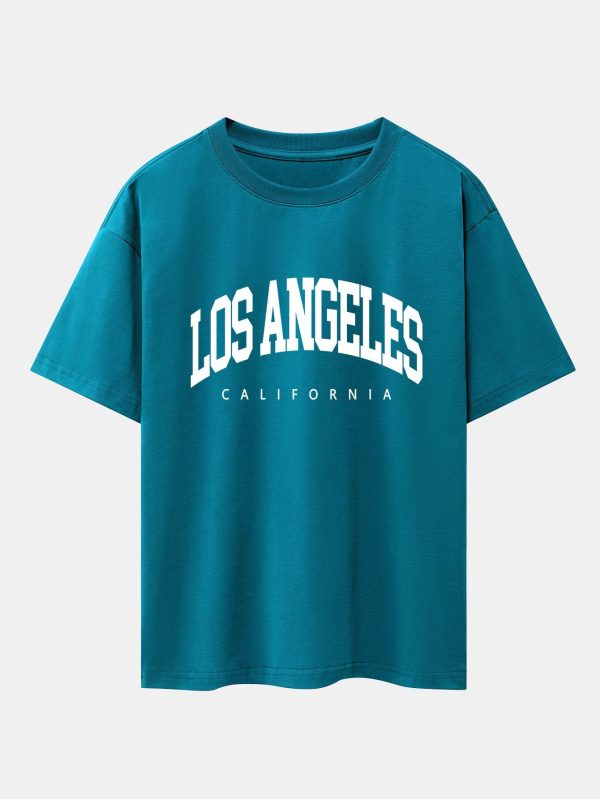 c6609d8a29ad9f98a447d4f5507cfc502a010c3a0218c20e11e4e077e25369ea.jpg Los Angeles Letter Print Oversize T-Shirt