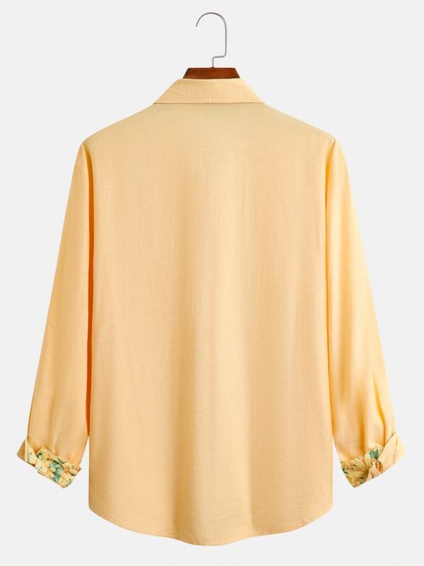 c7acdb7829c236964de350cc39dcbaefe631a244bc9b45cdb73065f9f0029dd0.jpg Hardaddy Cotton Floral Contrast Long Sleeve Shirt
