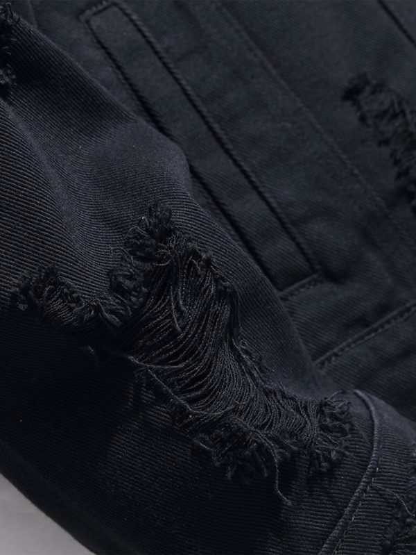 Man Ripped Denim Jacket