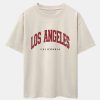 Los Angeles Print Drop Shoulder Oversize T-Shirt & Corduroy Shorts