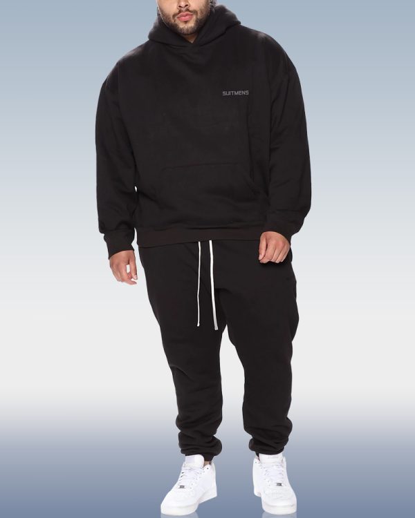 d8aa827f34df4ce077f01b2aa0b34b7ead29fb75e7e9b8345c133141cb23ae51.jpg SUITMENS Men's Black Hoodie Set